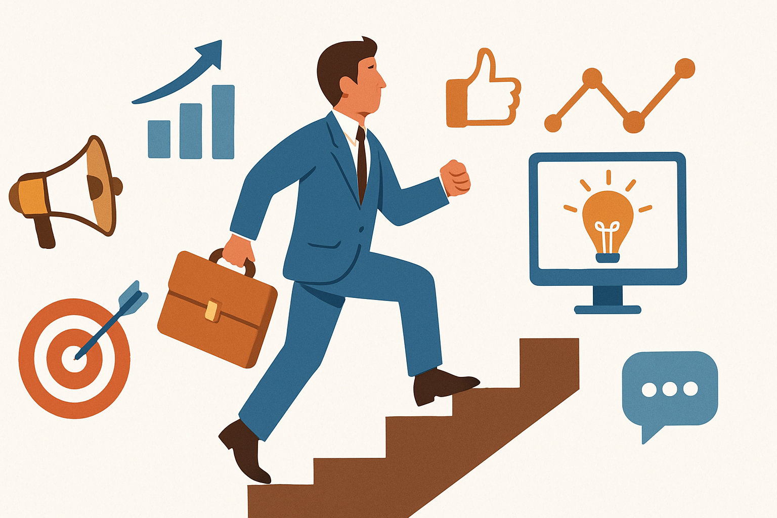 진짜 마케터가 되는 과정을 상징하는 일러스트