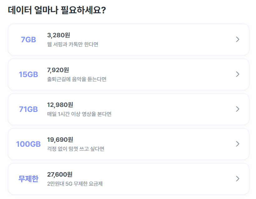 알뜰폰 요금제 비교 사이트 모요