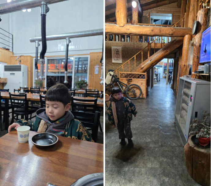 5살 아이와 생오리 숯불구이 맛집 '큰골' (&amp; 평창 라마다 호텔 복층 숙박)