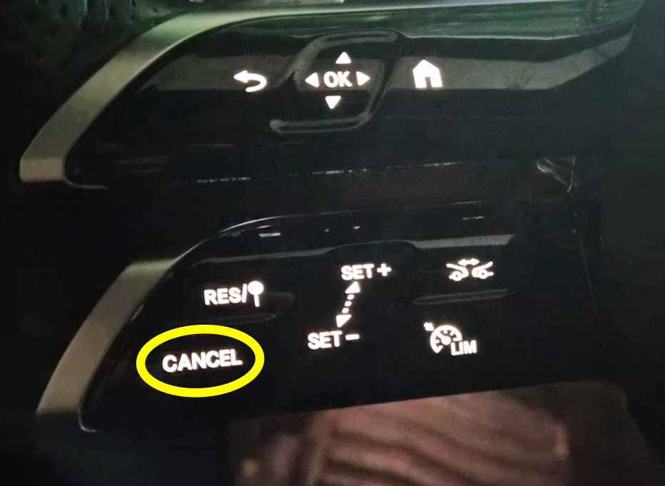 벤츠 스티어링휠 크루즈컨트롤 버튼, CANCEL 키로 스피드리미터 LIM 모드 해제하는 방법