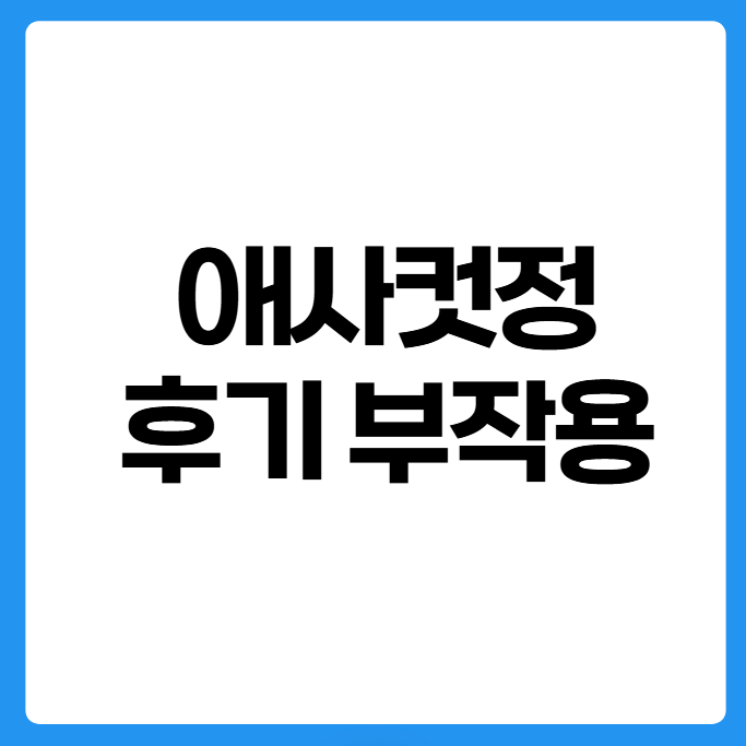 애사컷정 내돈내산