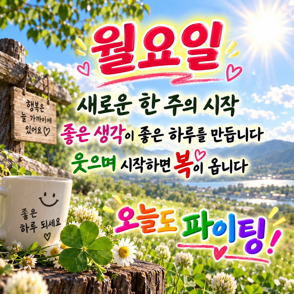 좋은 생각으로 시작하는 월요일 인사 이미지