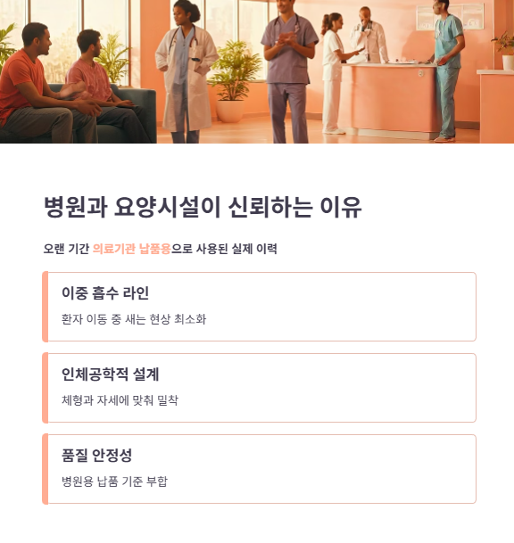 병원과 요양시설이 신뢰하는 이유