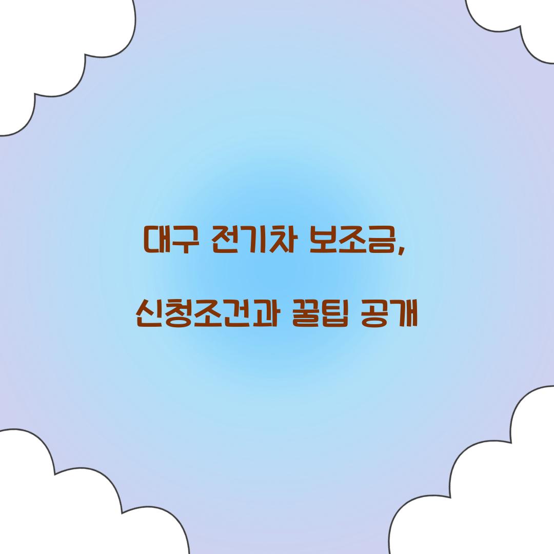 대구 전기차 보조금