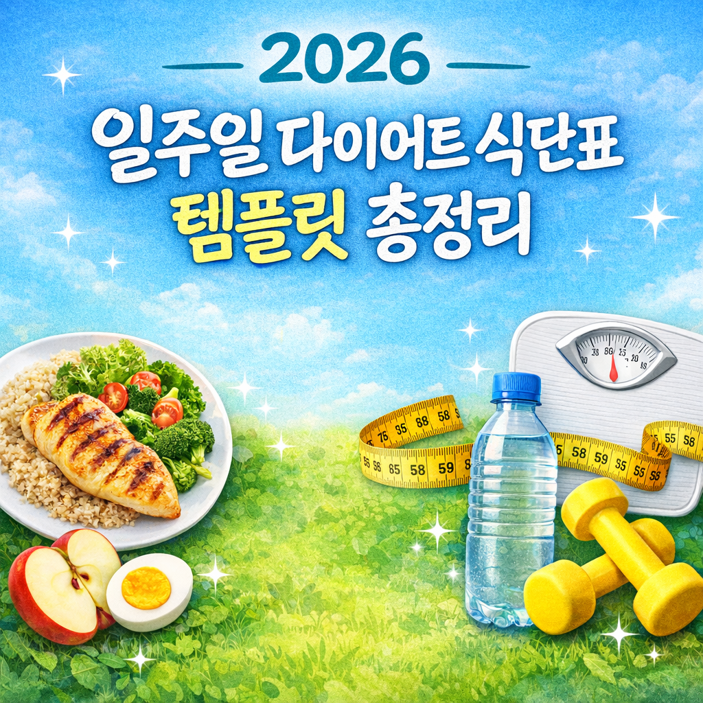 2026 일주일 다이어트 식단표 템플릿 총정리 (1주 3kg 단기 관리 포함)