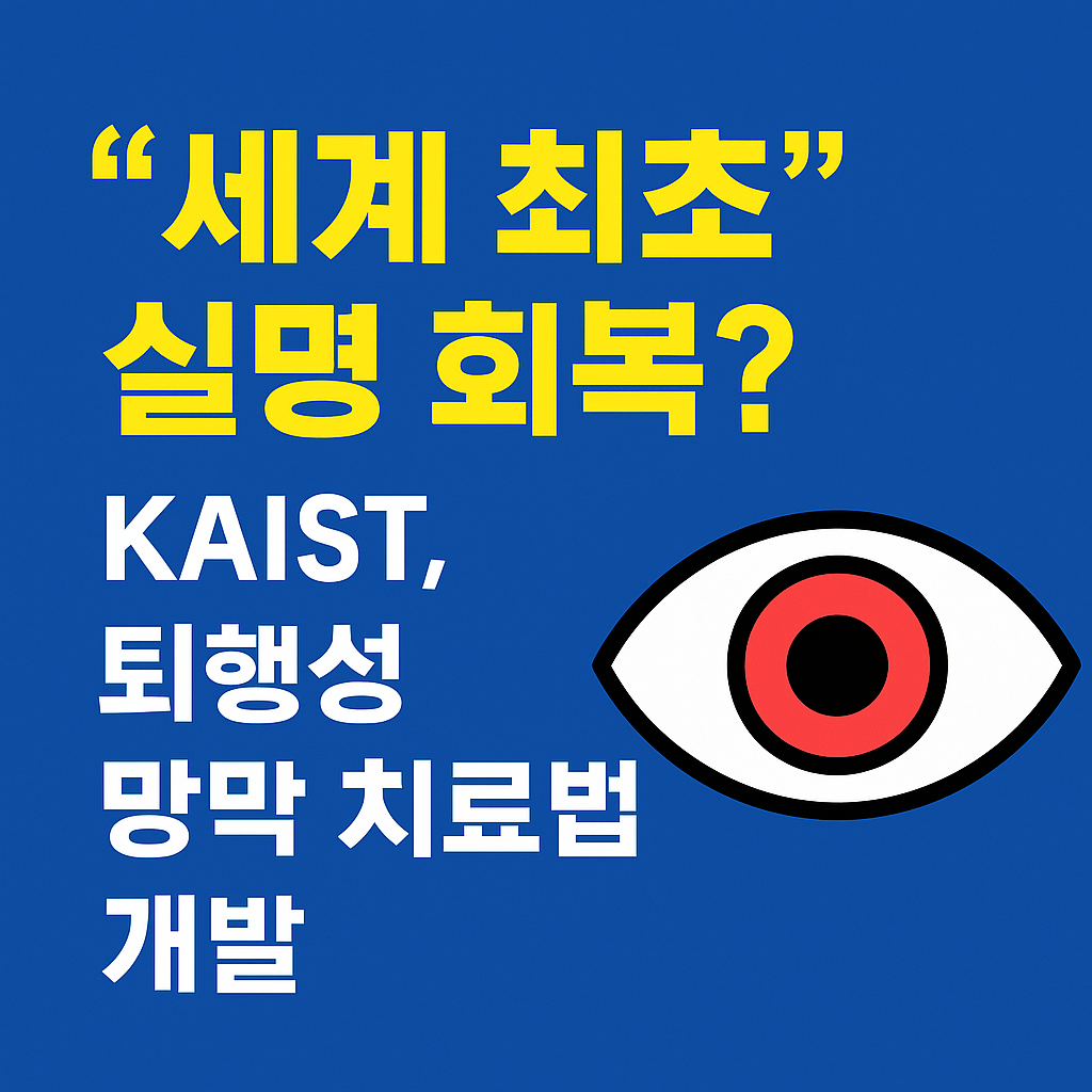 카이스트 세계 최초 퇴행성 망막 재생 치료 기술 개발