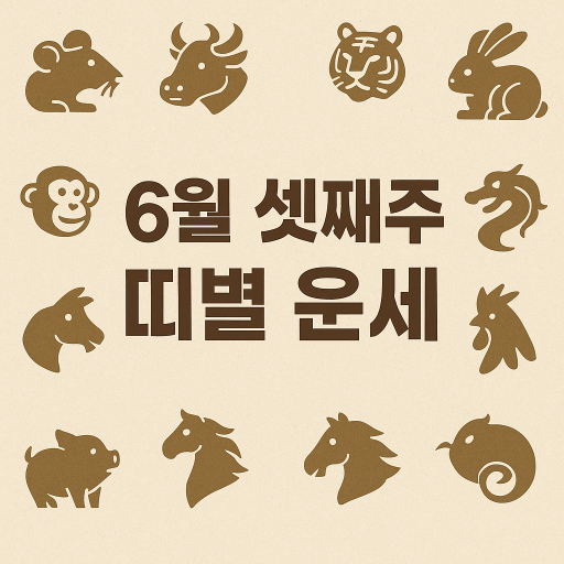 6월 셋째 주 띠별 주간 운세 총정리