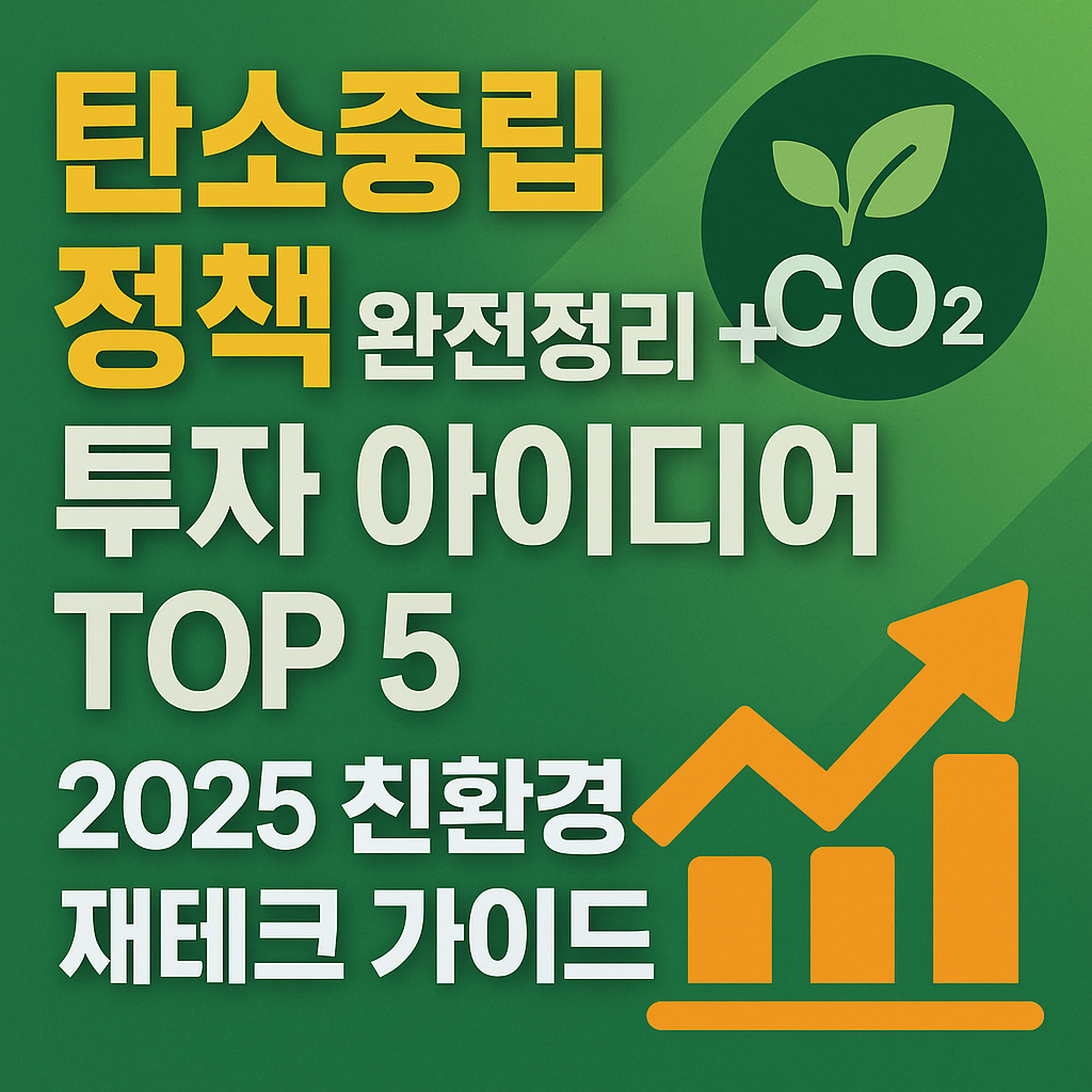 탄소중립 정책 완전정리 + 투자 아이디어 TOP 5 ❘ 2025 친환경 재테크 가이드 [그린머니 프로젝트 5편]