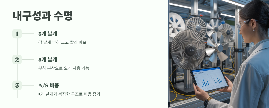 선풍기 날개 3개짜리와 5개짜리 차이점 5