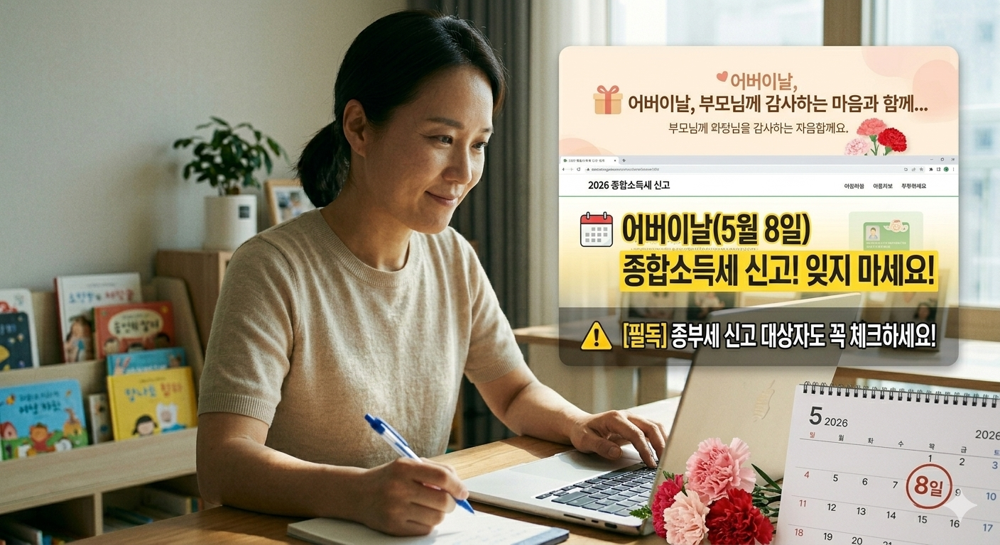 어버이날 챙기다 놓칠라! 2026 종합소득세 &amp; 종부세 신고 대상자 필독 가이드 관련사진