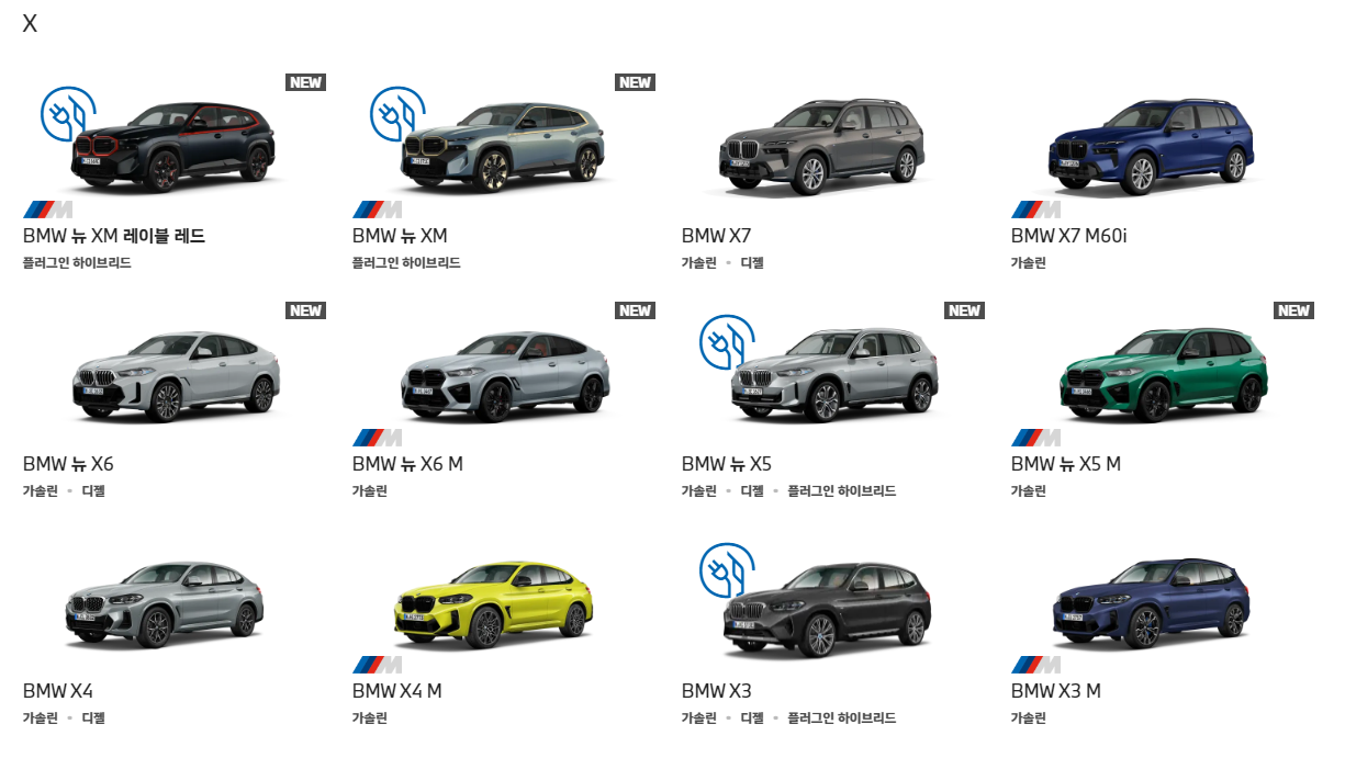 BMW SUV 종류