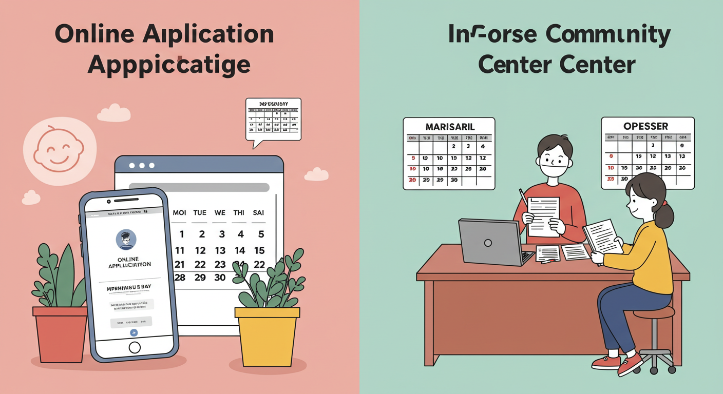 온라인 및 방문 신청 방법 일러스트