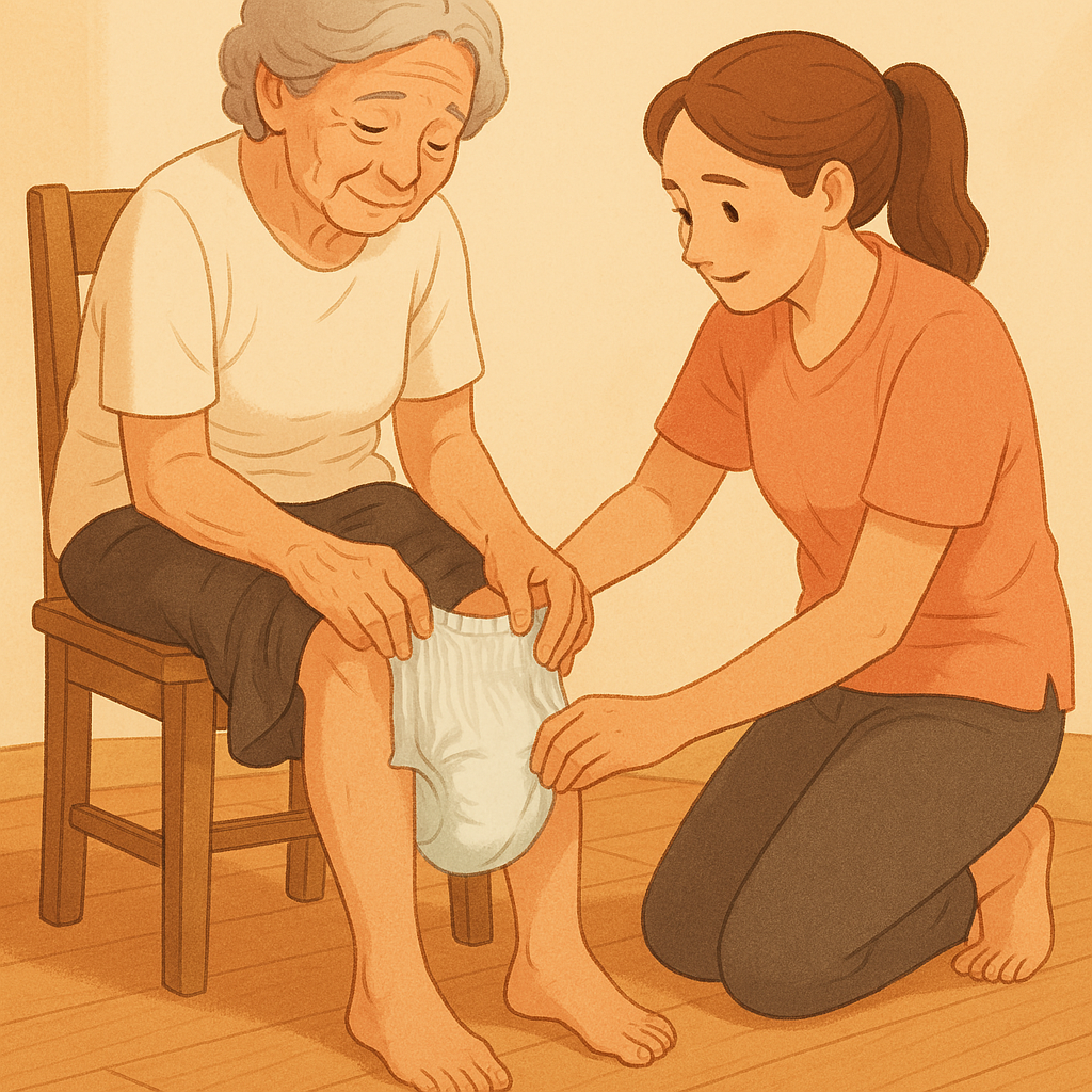 고령노인 요실금으로 성인 기저귀착용