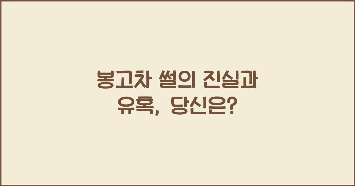 봉고차 썰