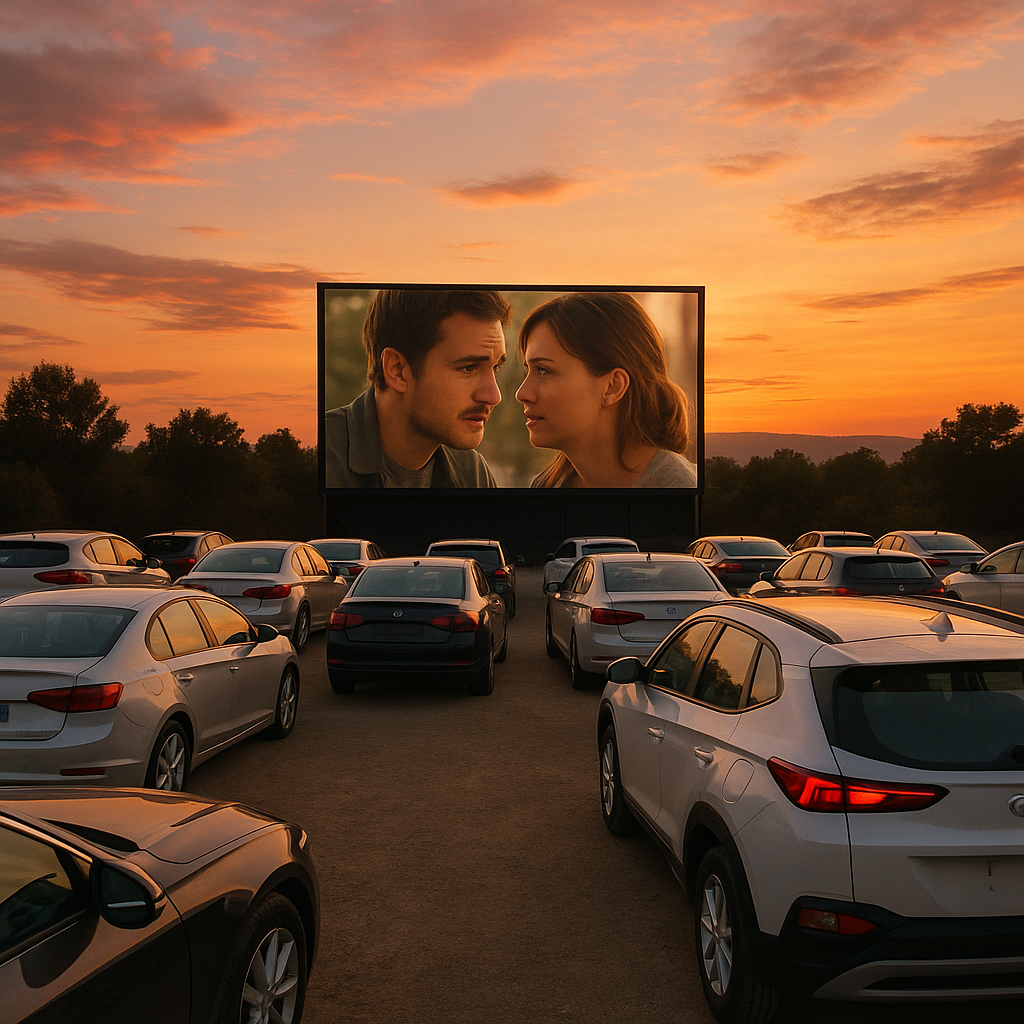 5월에 보기 좋은 자동차 극장 로맨스 영화에 관련된 사진