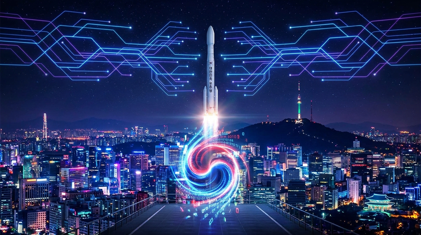 한국의 AI 도약을 상징하는 K-문샷 프로젝트 컨셉 이미지