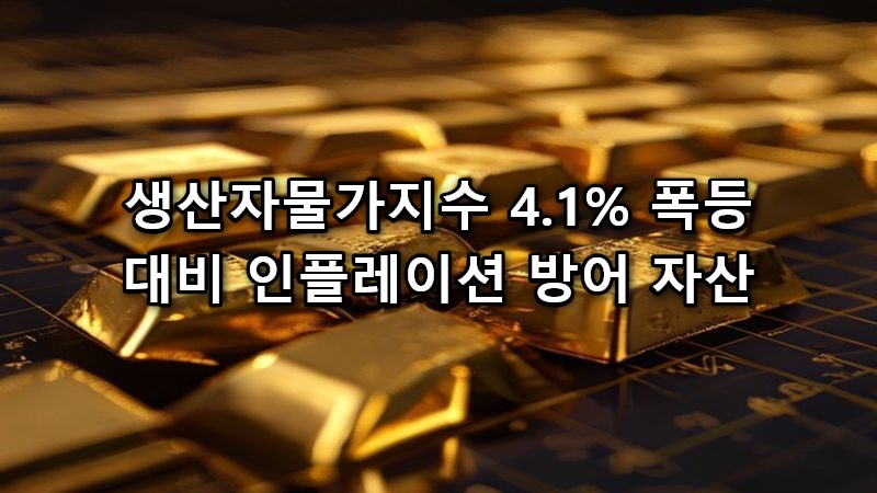 생산자물가지수 4.1% 폭등 대비, 2026 인플레이션 방어 자산 TOP 3 투자 전략