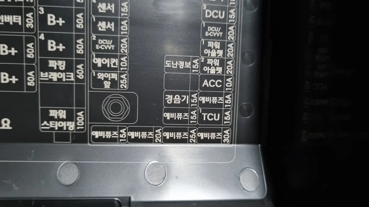 싼타페 예비퓨즈 위치