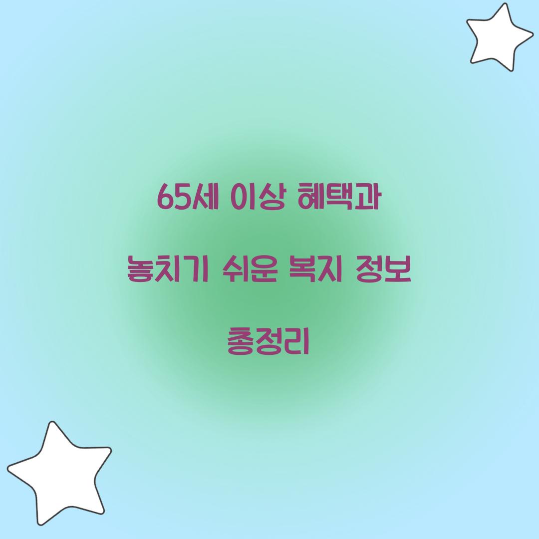 65세 이상 혜택