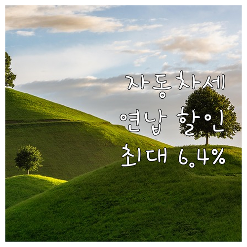 부산 자동차세 연납, 지금 신청하세요..