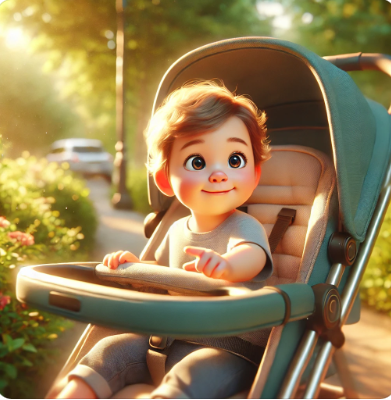 아이가 유모차 타고 있는 모습 관련 사진