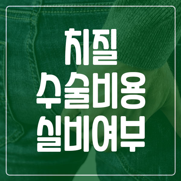 치질 수술 비용 및 실비보험 적용 여부
