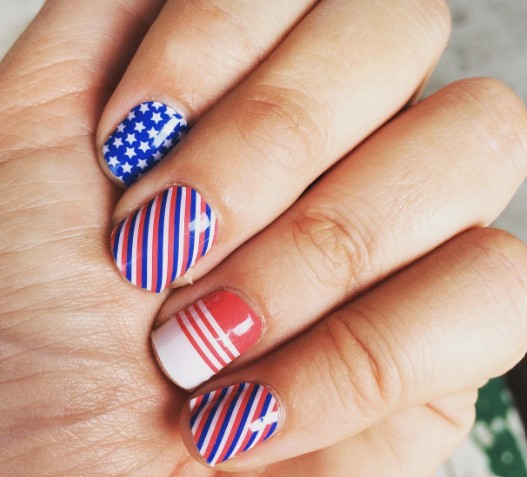 Nail art for Fourth of Juyly