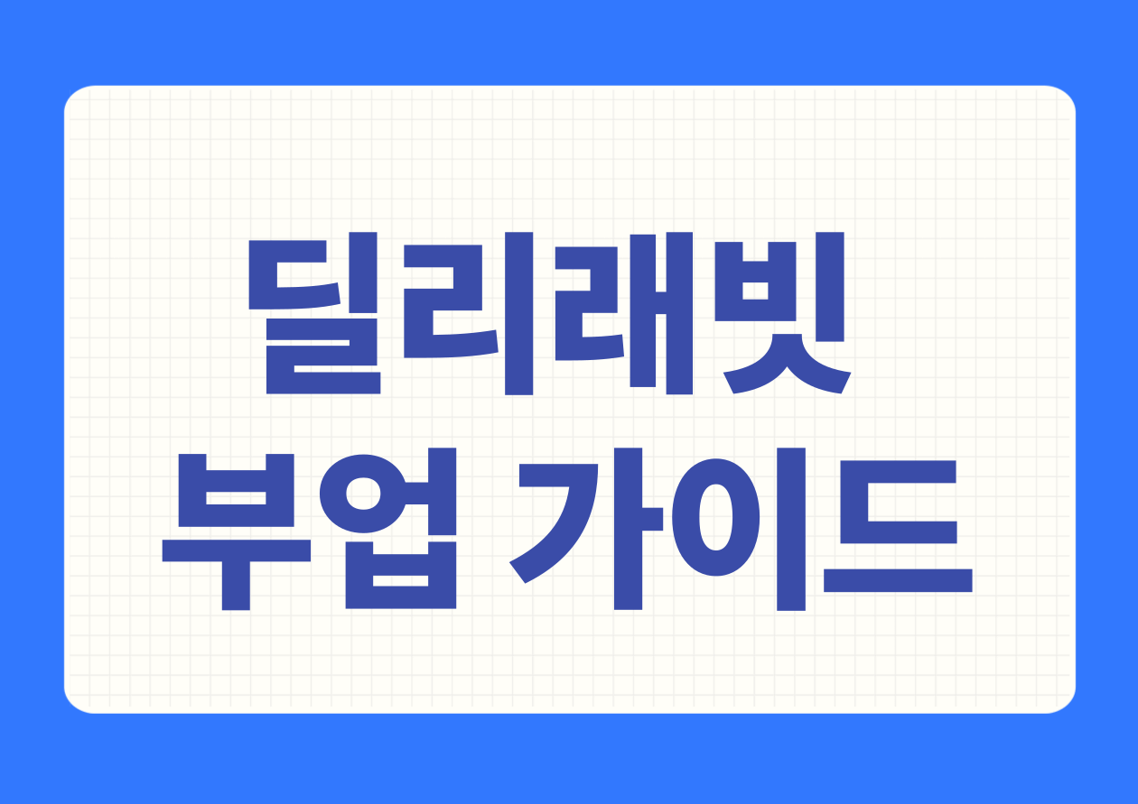 딜리래빗 알바 설명 가이드