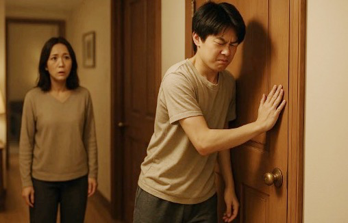 사춘이 아이가 방문을 쾅 닫고 들어가는 모습