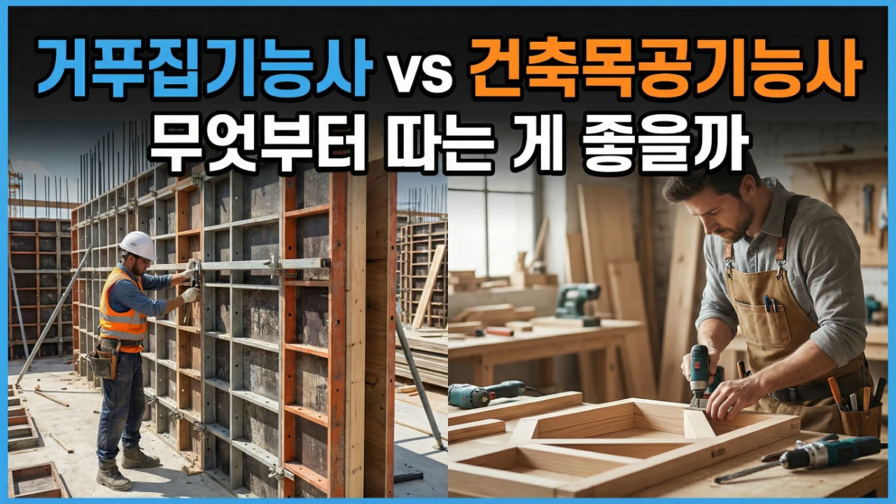 거푸집기능사와 건축목공기능사 비교 대표이미지