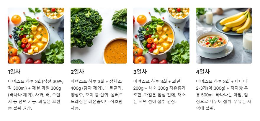 마녀스프 1주일 식단