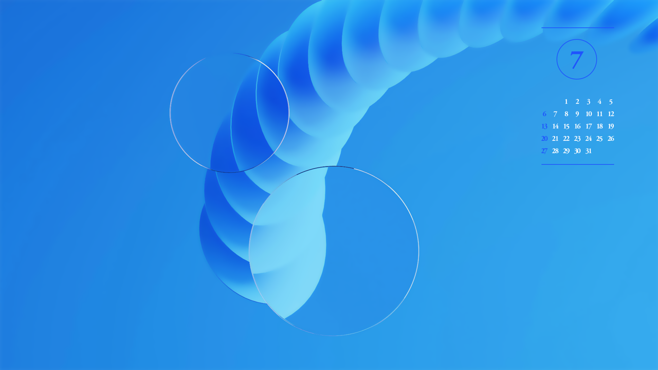 01 파란색 원반 A - 2025년7월 노트북배경화면