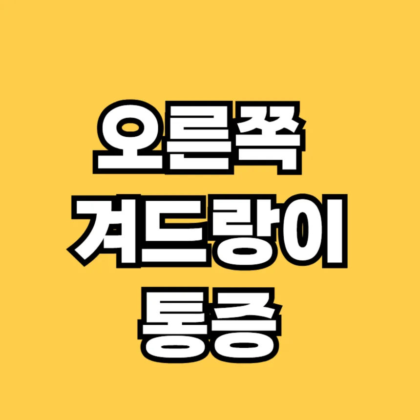 오른쪽 겨드랑이 통증