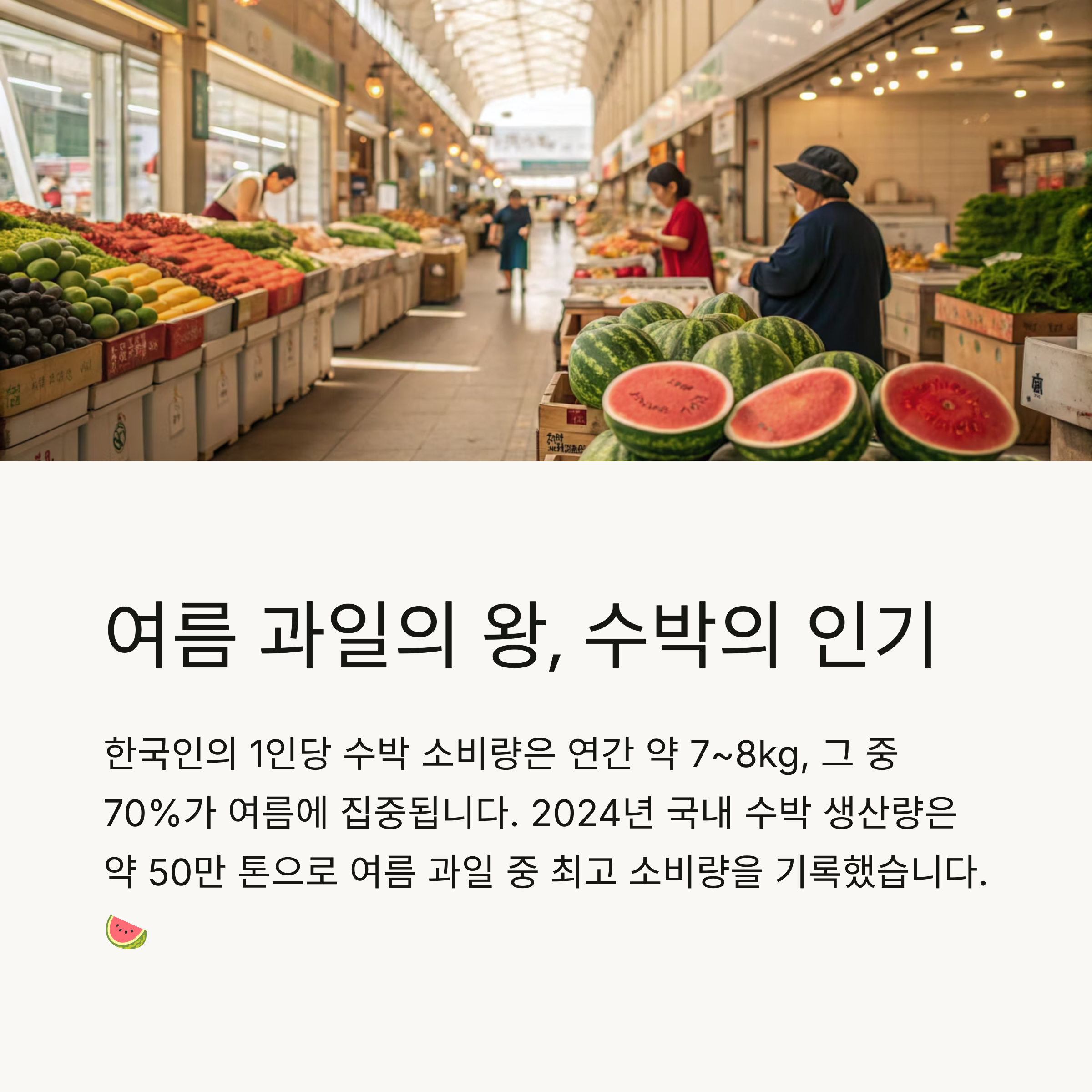 여름 과일의 왕, 수박의 인기