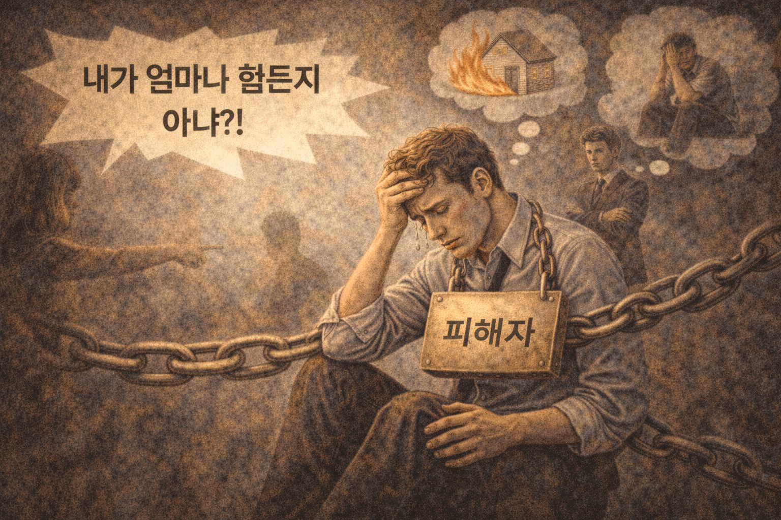 절망속의 피해자