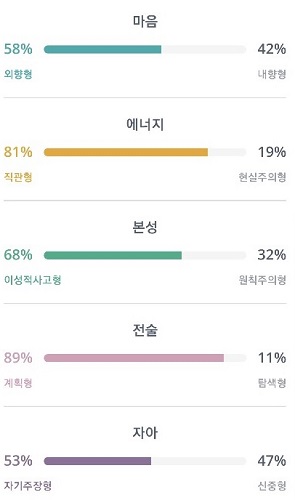 MBTI ENTJ유형 검사결과 예시