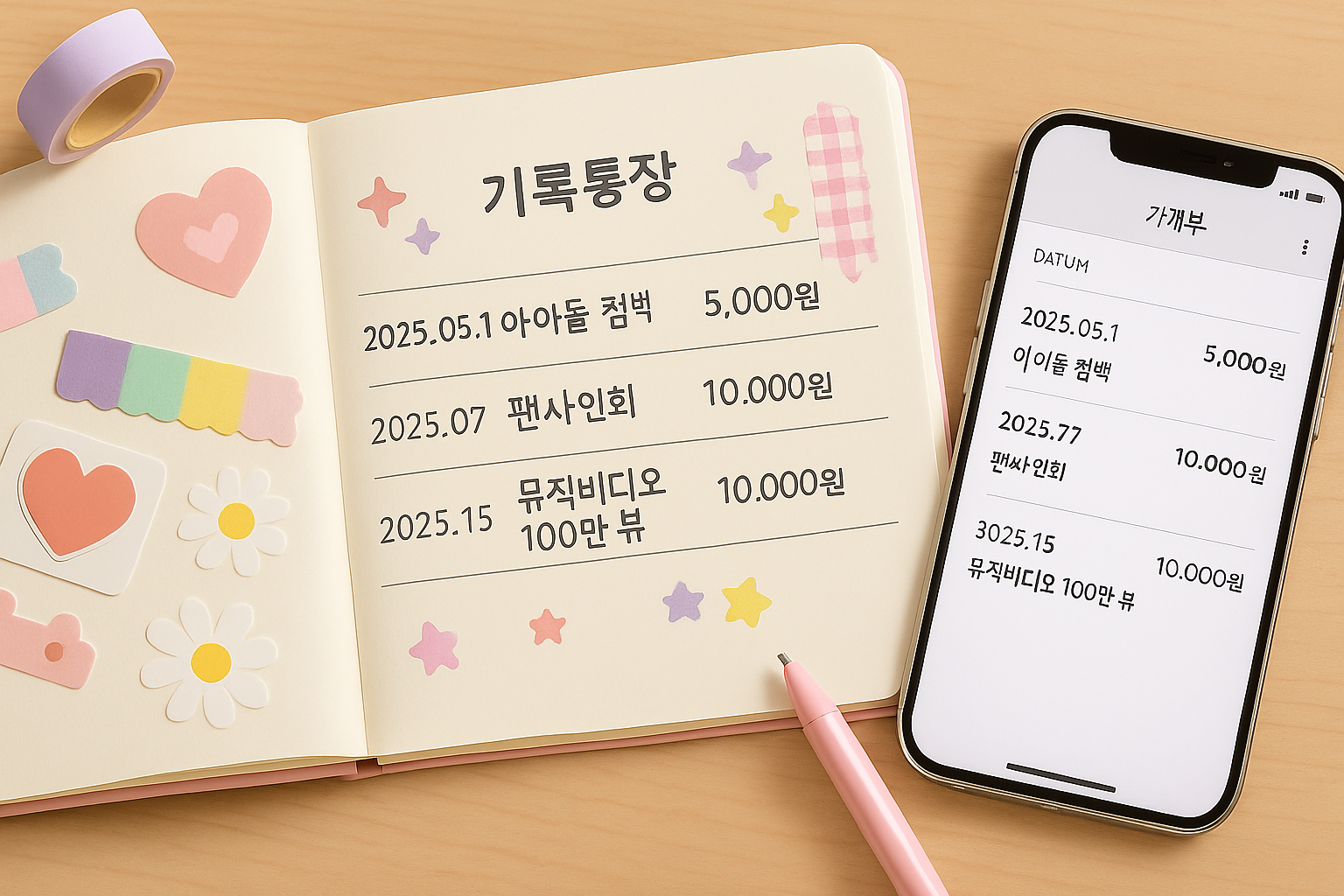 "기록통장으로 시작하는 감성 저축"에 대한 이미지입니다.