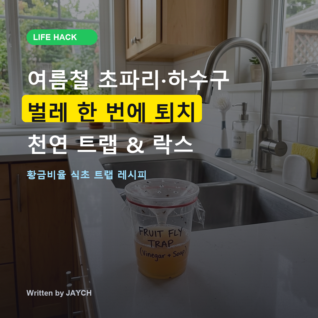 여름철 초파리&middot;하수구 벌레 한 번에 퇴치 천연 트랩 &amp; 락스 썸네일