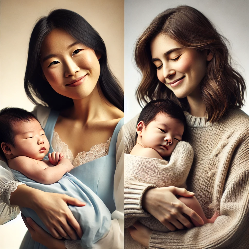 동양인 산모 서양인 산모