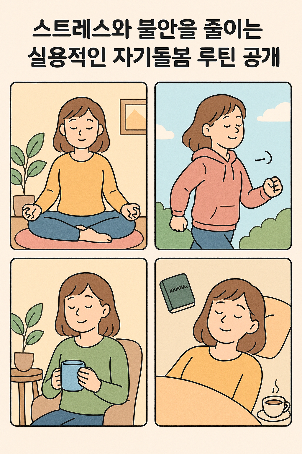 스트레스와 불안을 줄이는 실용적인 자기돌봄 루틴 공개