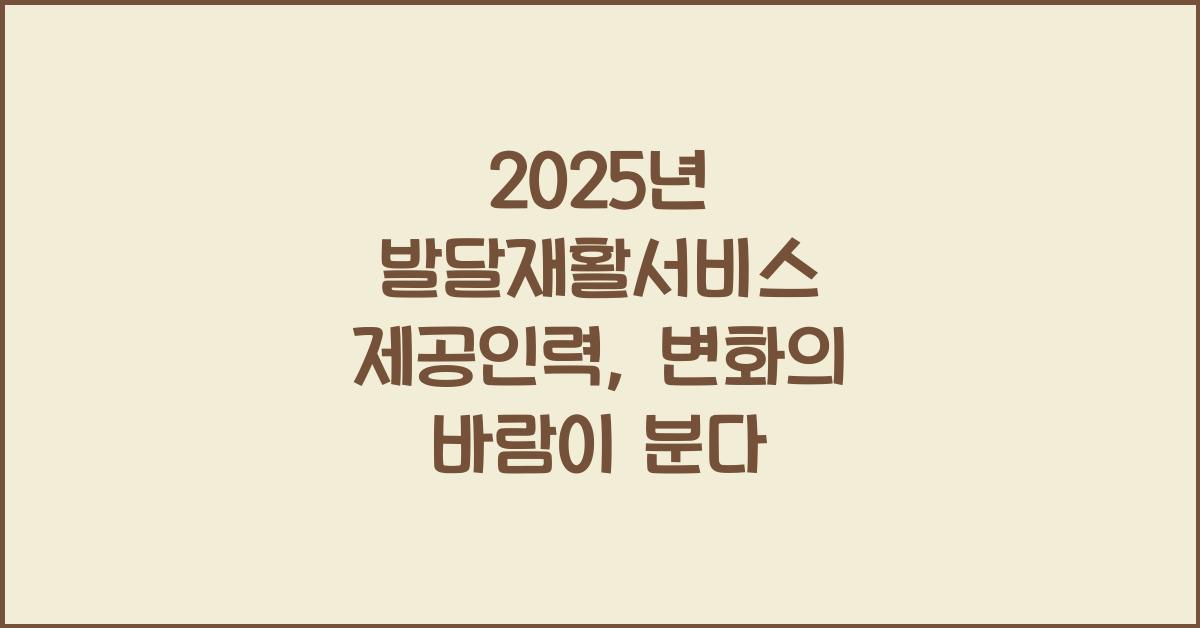 2025년 발달재활서비스 제공인력