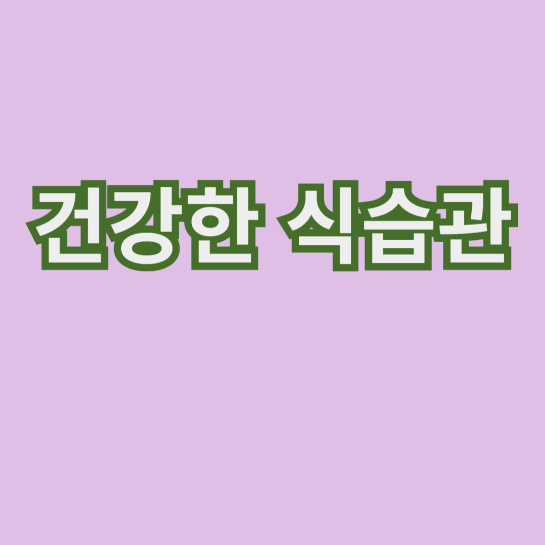 건강한 식습관을 위한 기초 가이드