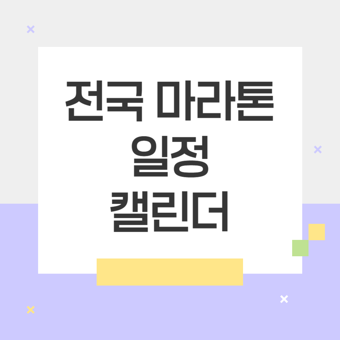 전국 마라톤 일정 캘린더