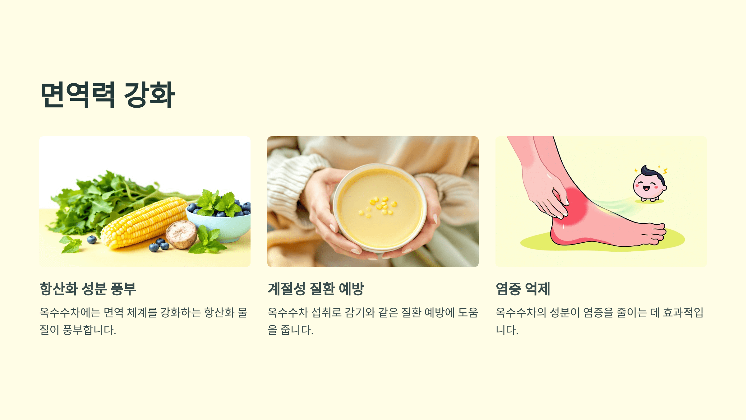 옥수수차 사진입니다.