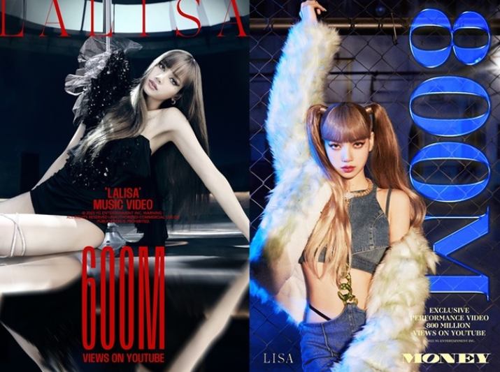 블랙핑크 리사 LALISA 6억뷰&#44; MONEY 8억뷰 돌파 독보적 인기 입증
