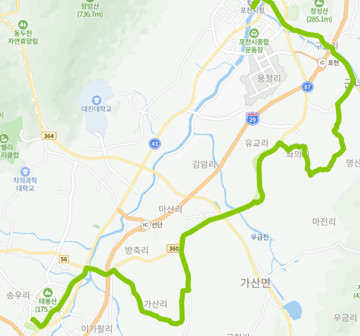 포천-68번-버스-노선-지도