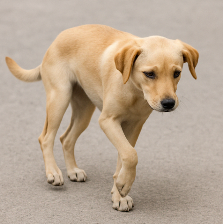 절뚝거리는 강아지