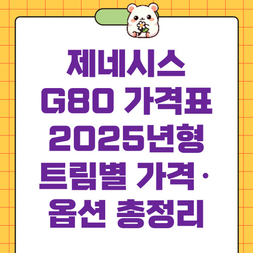 제네시스 g80 가격표