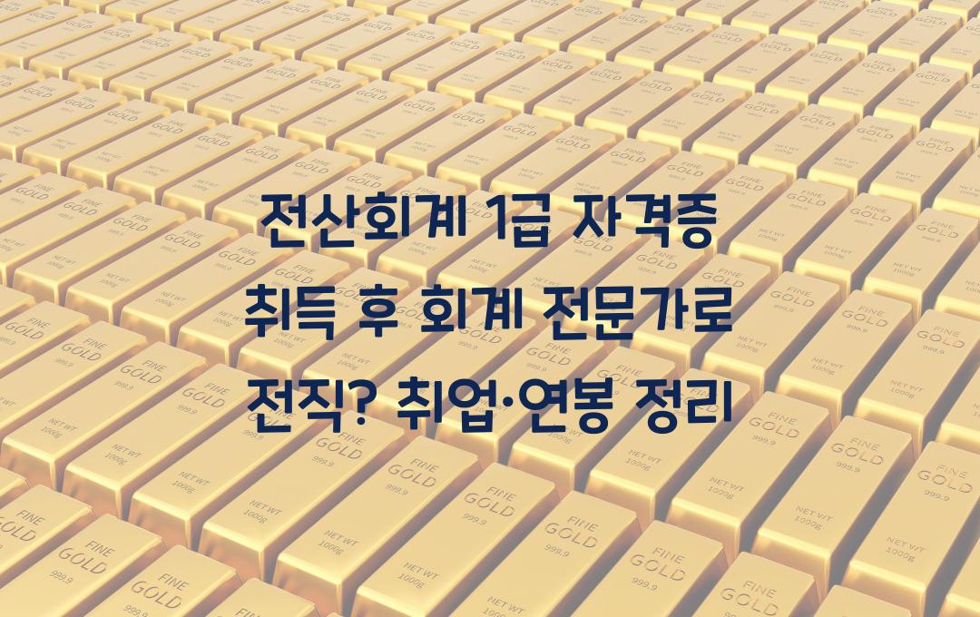 전산회계 1급 자격증, 회계 전문가로 전직? 취득 후 취업·연봉 정리