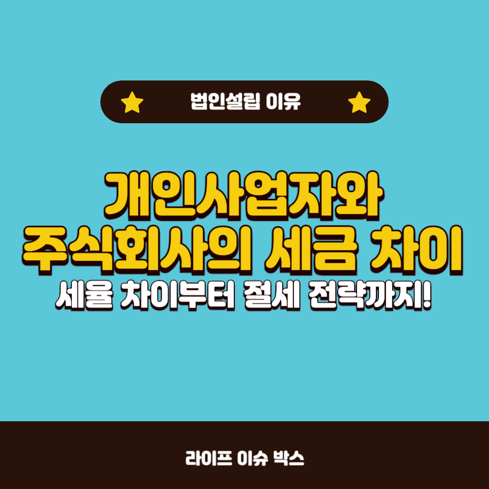 개인사업자와 주식회사의 세금 차이